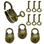 VCRANONR 3 PCS Cadenas Vintage en Alliage de Zinc 35 * 21 cm Cadenas de Forme d'Ours Antirouille Mini Cadenas Vintage Robuste av