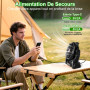 joyshie Ventilateur de Camping, Ventilateur Portable Rechargeable 10000mAh 4 Vitesses, Ventilateur USB Silencieux avec Lumière L