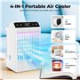 4-EN-1 Ventilateur Humidificateur Mini Clim avec Double Pulvérisatio