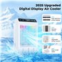 Climatiseur Mobile avec Ecran, 1000 ml Refroidisseur D'air, 4-EN-1 Ventilateur Humidificateur Mini Clim avec Double Pulvérisatio