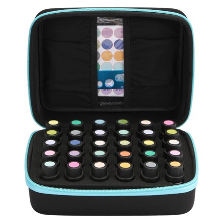 FTINATE 30 Trous Boîte Huile Essentielle Aromathérapie Sac de Rangement Trousses de Toilette Voyage Sac à cosmétiques avec inser
