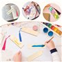36PCS Marque-pages en Bois Vierges, Signets d'Artisanat Rectangulaires Avec Pompons Multicolores, Pour Bricolage Décoration Cade