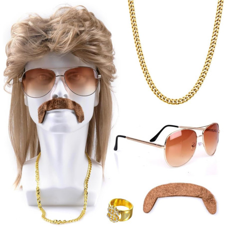 Eniyou Perruque Mulet Homme Perruque Homme Annee 80 Perruque Coupe Mulet Homme Perruque Mulet Homme Annee 80 Perruque Homme Mule