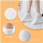 DMNQ Lot De 4 Paires Chaussettes à Volants,Chaussette Blanche Femme,Chaussettes Blanches Femme,Chaussettes en Tricot Doux Et Res
