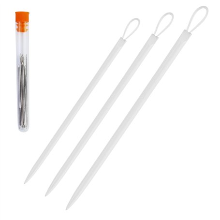 Lot de 6 aiguilles à tricoter à gros chas - 3 tailles - Aiguilles à coudre - Fil de nylon - Aiguilles à repriser - Aiguille à re