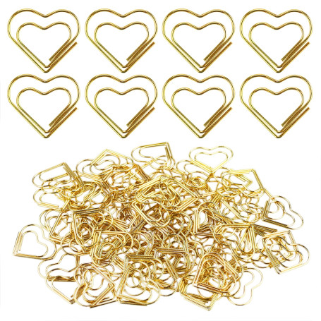 Lot de 110 pinces en forme de cœur - Trombones en forme de cœur - Pinces de tri de documents - Pour décoration