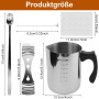 Casserole de cire de bougie - 900 ml - En acier inoxydable - Avec graduation - Avec poignée résistante à la chaleur - Avec cuill