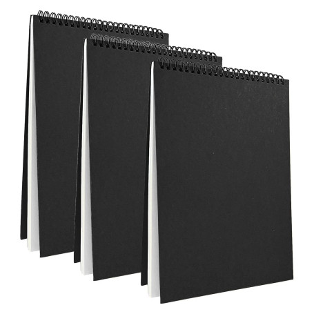 Lot de 3 carnets de croquis A4 à spirales