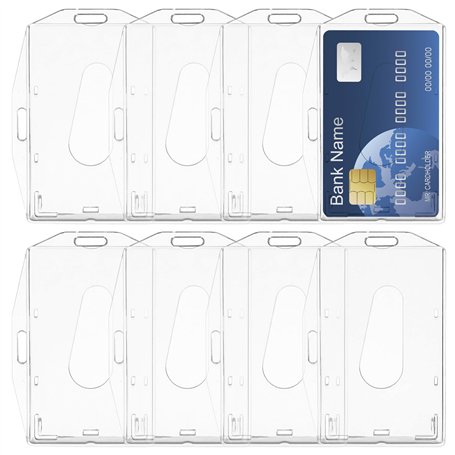 Neikafan 8 Pièces Porte Carte Badge Plastique Rigide Vertical