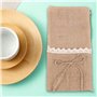 Porte-Couvert en Toile Jute et Dentelle