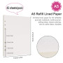 Papier de Recharges A5 6 Trous Recharge Papier Pointillé Pour A5 Carnet Rechargeable Journal Cahier Agenda 180 Feuilles/360 Page