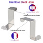 MengH-SHOP Crochets de Porte en Acier Inoxydable Réversibles Crochets de Porte d'Armoire Métal Crochets de Suspension en Forme d
