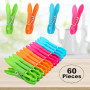 60 Pièces Pince a Linge，Pince a Linge avec des Ressorts Durables, Pinces à Linge antidérapantes，Clip de Brise-Vent, Serviette Cl