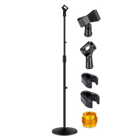 GLEAM Support de microphone – Support de micro universel avec base compacte lourde..