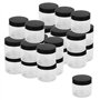 MUKCHAP Lot de 30 bocaux ronds en plastique transparent de 150 ml avec couvercles