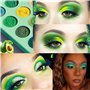 Palette Maquillage Yeux Vert Fard à Paupière,Afflano Eyeshadow Avocado Green Glitter Matte Professionnel,Fille Femme Kit Pigment