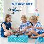 tech rc Mini Drone 20 Minutes Autonomie et Télécommande, Mini Drone Enfant avec 2 Batteries, 2.4GHz 4 Axes Gyro Mode sans Tête 3
