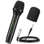 Aokeo Microphones de karaoké dynamiques A350 pour chanter avec housse en mousse et câble XLR de 5 m. Microphone portable compati