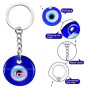 Porte-clés œil turc,2 pièces Turc Bleu Porte-clés amulette mauvais œil Breloques Pendentifs Porte-clés Porte-clés Bonne Chance,c