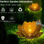 ORHOMELIFE Lampe Solaire Exterieur Lotus Décoration de Jardin Deco Jardin Exterieur Lumière Chaude Jardin Lampe Solaire LED pour