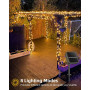 GutPop Lot de 2 guirlandes lumineuses solaires d'extérieur : 12 m 100 LED - Éclairage solaire de Noël extérieur avec 8 modes pou