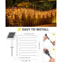 GutPop Lot de 2 guirlandes lumineuses solaires d'extérieur : 12 m 100 LED - Éclairage solaire de Noël extérieur avec 8 modes pou