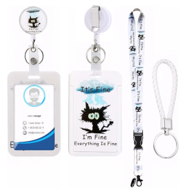 SEPWGUMD Porte-badge Unique et Durable – Porte-badge Rétractable avec Support de Carte de Visite et Porte-clés en Cuir – Parfait