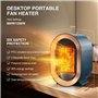 Mini Radiateur Soufflant à Économie d'Énergie Chauffage Soufflant Électrique Radiateur Soufflant Chauffage d'appoint 1500W Avec 