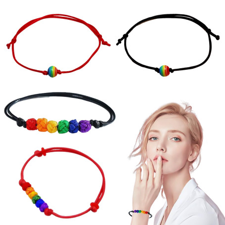 ZALHIN Pack de 4 Bracelets tressés - Bracelet en Corde élégant et de Haute qualité