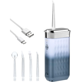 Hydropulseur dentaire portable professionnel, irrigateur dentaire, réservoir d'eau rétractable / IPX7 imperméable / 3 modes, con Hydropulseur dentaire portable professionnel