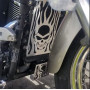 Couvercle de grille de radiateur Skull en acier inoxydable chromé et lames de protection de grille de carénage pour Kawasaki Vul