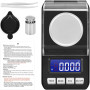 Balance de Précision 50g x 0.001g Balance Milligrammes Professionnelle avec Poids d'Étalonnage 50g Complet Plateau Pince à Épile