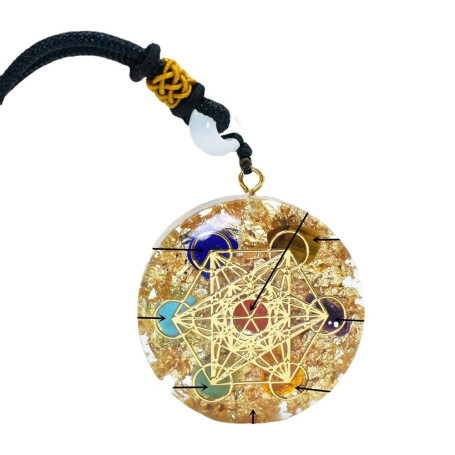 Collier avec Pendentif en Orgonite Yantra