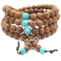 8mm-108 Perles en Bois de Santal Naturel Collier/Bracelet Chaîne Chapelet Perles Tibétain Bouddhiste Bouddha Mala Chinois Noeud