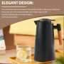 Thermos à thé 1 l avec affichage de la température, cafetière isotherme avec poignée en bois, bouteille isotherme avec bouton de