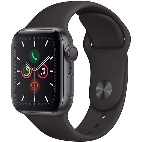 Apple Watch Series 5 44mm (GPS) - Boîtier En Aluminium Gris Sidéral Avec Bracelet Sport Noir (Reconditionné)