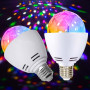 GBKDQQ Lot de 2 lampes de fête LED E27 3 W RVB Boule disco rotative à 360° Lampe disco LED pour douille E27 Ampoule décorative p