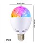 GBKDQQ Lot de 2 lampes de fête LED E27 3 W RVB Boule disco rotative à 360° Lampe disco LED pour douille E27 Ampoule décorative p