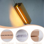 Lot de 4 socles LED en bois - Socle lumineux LED avec panneau lumineux et interrupteur USB - Couleurs chaudes - 15 cm de long -