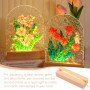 Lot de 4 socles LED en bois - Socle lumineux LED avec panneau lumineux et interrupteur USB - Couleurs chaudes - 15 cm de long -