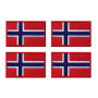 Lot de 4 écussons tactiques à coudre ou à repasser - Motif drapeau de la Norvège - Accessoires de bricolage - Vestes