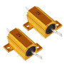 Mdurian 2 X Résistances 25W 8 Ohm 5% Aluminium Boîtier Résistances de Charge Châssis Monté Logement Plaque d'or Fil Enroulé