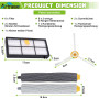 Artraise Kit de brosses de rechange pour iRobot Series 800 900 860 866 870 871 880 886 960 966 980 Kit de remplacement d'aspirat