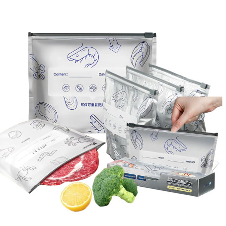 Lot de 10 sacs isothermes refermables en aluminium pour viande congelée