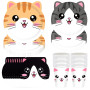Lot de 60 ustensiles de fête d'anniversaire motif chat mignon