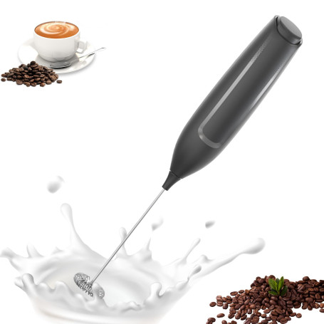 LULUWA Mousseur à Lait Électrique - Mélangeur à Plongée Portable Mini Mélangeur pour Boissons Fouet pour Café Baguette pour Tach