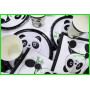 Doyomtoy Lot de 61 Ustensiles de Fête Panda, Décoration D'anniversaire Panda,Vaisselle de Fête Sur le Thème du Panda, Assiettes,