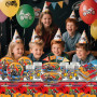61 Pcs Vaisselle de Fête Anniversaire Motocross, SANYUANHE Vaisselle de Voiture de Course,Assiettes Nappe Gobelet Serviette etc 
