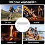 Gloryit 16 Plaques Pare-Vent Pliable Aluminium, Pare-Vent Rechaud Assiettes, Portable Pare-Vent de Camping, Pare-Brise de Campin