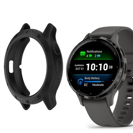 HOMTERN Coque pour Garmin Venu 3S 41 mm - Coque de protection en silicone souple - Résistante aux chocs et aux rayures - Accesso